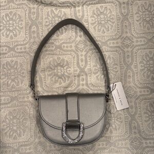 NWD CHARLES & KEITH COLLECTION SHOULDER SMALL ELEGANT BAG SILVER
